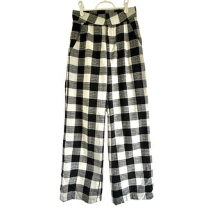 ÉSS THE LABEL Gingham Wide Leg Pants - US 6